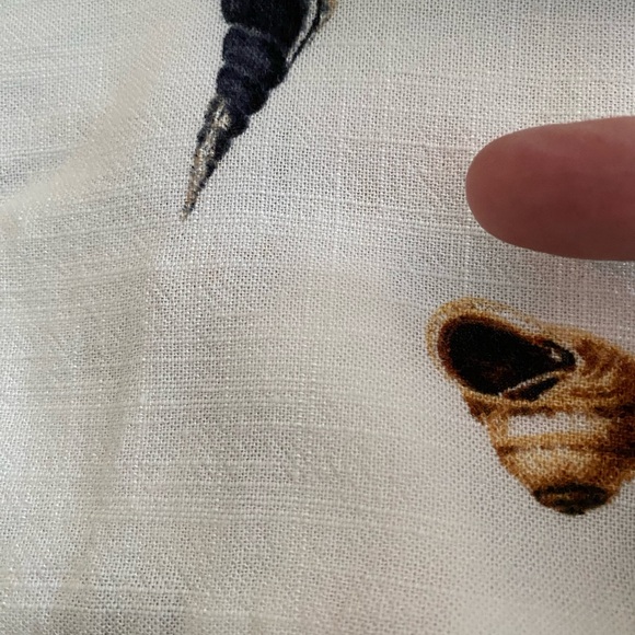 SEASHELL NAUTICAL Jane + Delancey shirt brown & gray shells Large OCEAN FUN - Picture 11 of 12